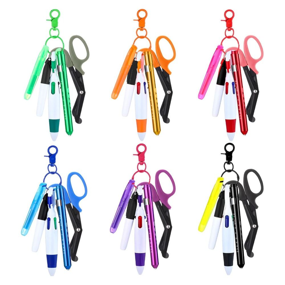 Penn Reel Fierce - Geschenk einziehbares Krankenschwester-Stift-Set, multifunktionales LED-Licht, Ausweishalter,