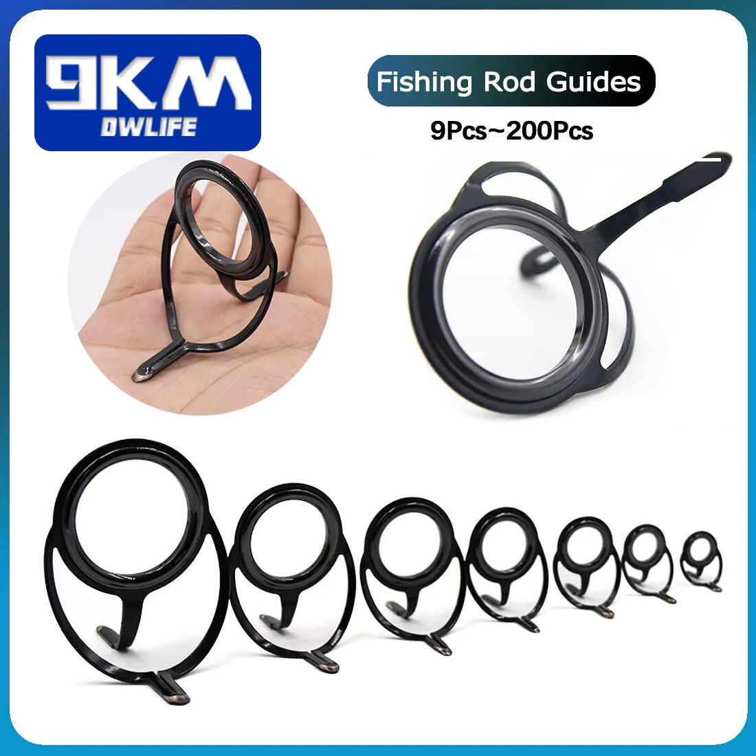 Fishing Rod Guide Replacement - Angelruten-Reparatur-Set, Spinnrute-Baukomponenten, Edelstahl-Guss, Angelrutenführungen, Ersatz-Set, Tackle