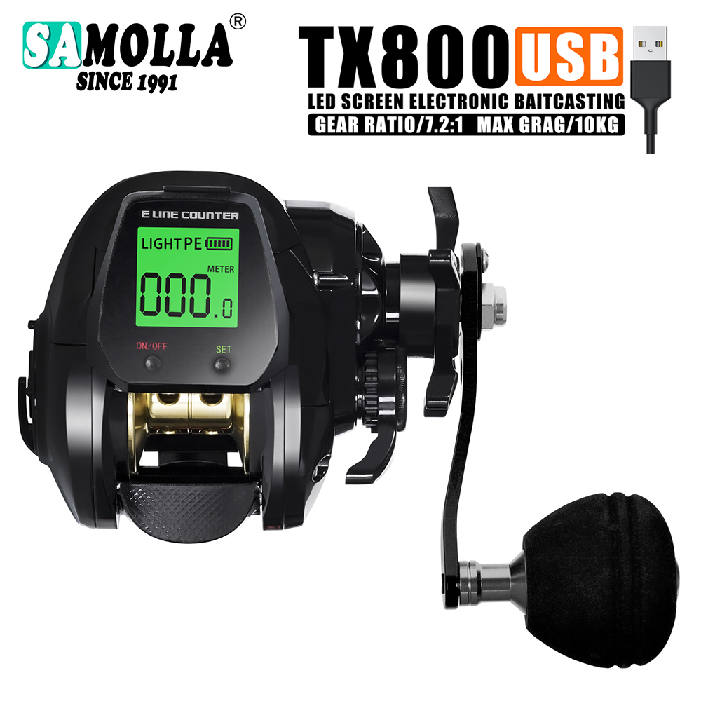 Kastking Reel Zephyr - SAMOLLA Baitcasting-Angelrolle, elektronischer großer LED-Bildschirm, hohe