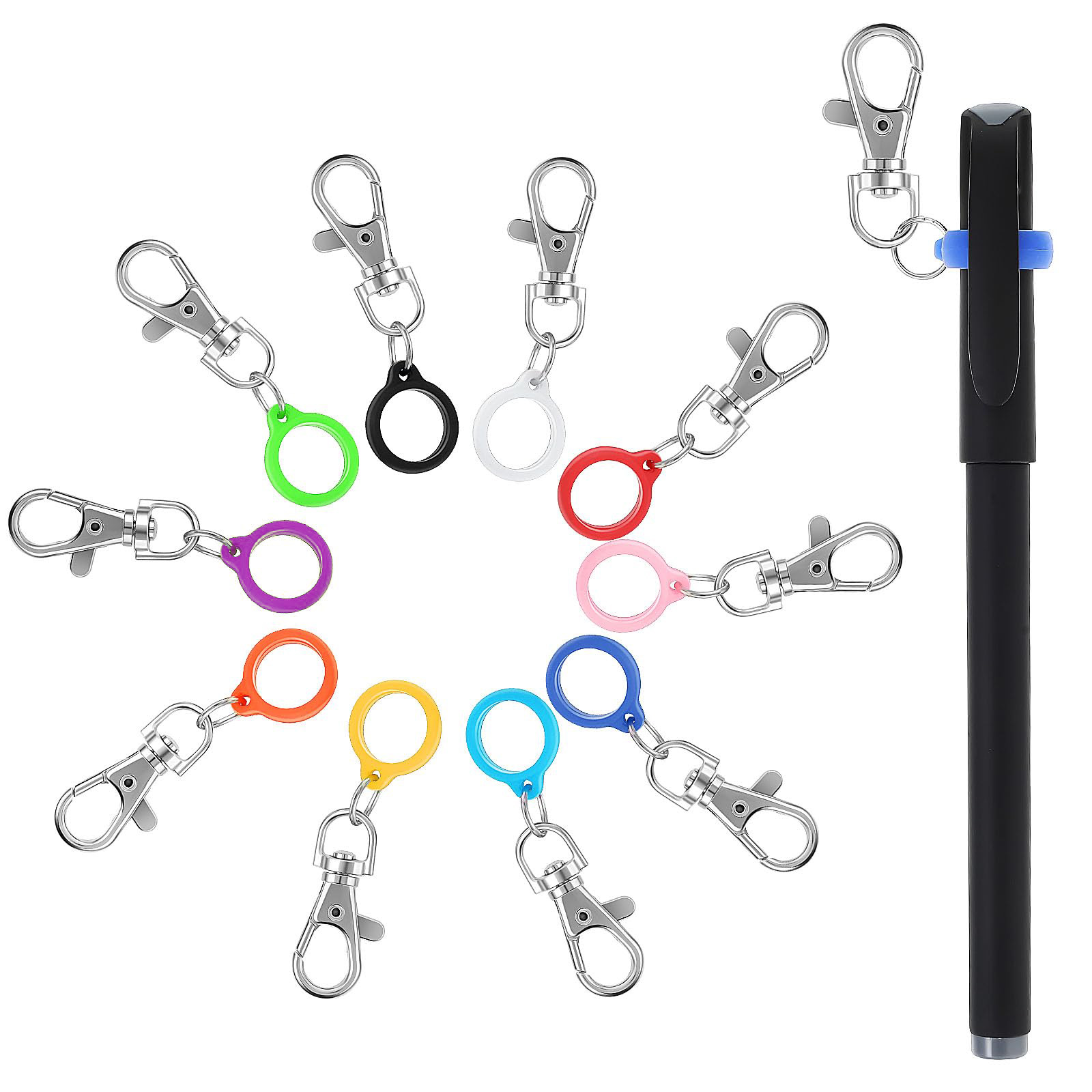 Penn Reel Fierce - 10 Stück Silikon-Stiftclip mit Karabinerhaken, tragbarer